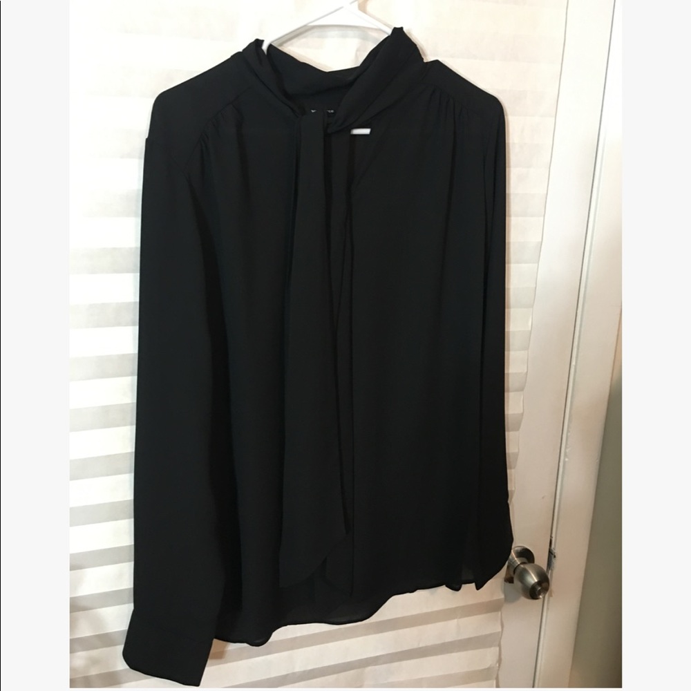 Who What Wear - Classy black top w/ neck tie..